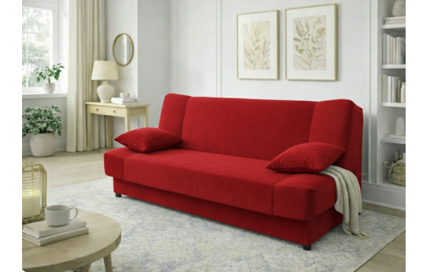 WERSALKA kanapa rozkładana JAŚ czerwony